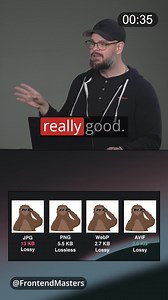 🖼️ Web Optimization: Which Image Format Should You Use? Join Todd Gardner to master modern web performance. Learn how to improve Core Web Vitals like LCP, CLS, and INP using tools like Lighthouse, WebPageTest, and real user monitoring to make your sites lightning-fast. https://frontendmasters.com/courses/web-perf-v2/?utm_source=social&utm_medium=facebook&utm_campaign=imageformats #WebDev #Programming #Coding #LearnToCode #WebPerformance | Frontend Masters