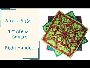 Archie Argyle Crochet Square Pattern Tutorial RIGHT Handed || Jessie At Home® LLC