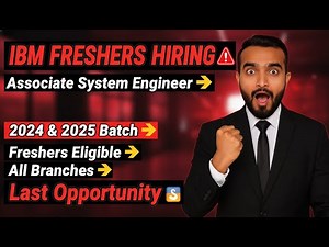 IBM Freshers Hiring 2025 🚨 | Associate System Engineer | 2024 & 2025 Batch | Last Opportunity