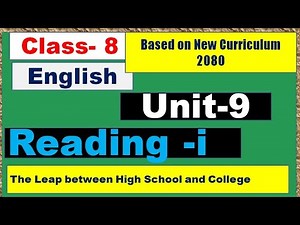 Class 8 English Unit 9 Reading i