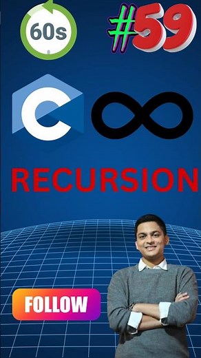 Recursion in C Explained Simply | Recursion for Beginners with Easy Example #shorts #tech