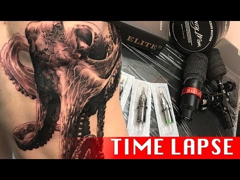 Realistic Octopus - Tattoo time lapse