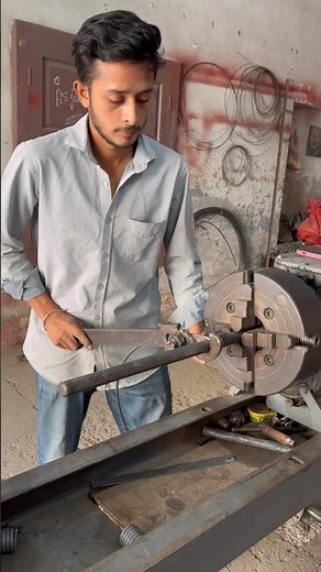 Spring making on manual gear box lathe #shorts #diy