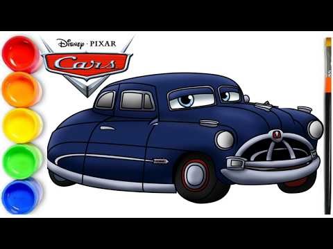 How to draw and Color Doc Hudson | Doc Hudson Drawing | Disney Pixar Cars | Cars Coloring Page