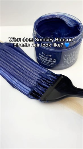 What does Smokey Blue color mask look like on blonde hair? 💙 #pallure #coloringhair