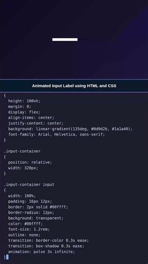 Epic Animated Label | HTML CSS #frontend #coding #webdev