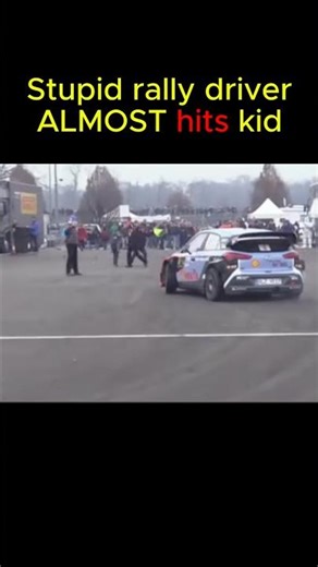 STUPID rally driver almost hits kid! 🫣😡 #closecall #idiots #rally #rallycar