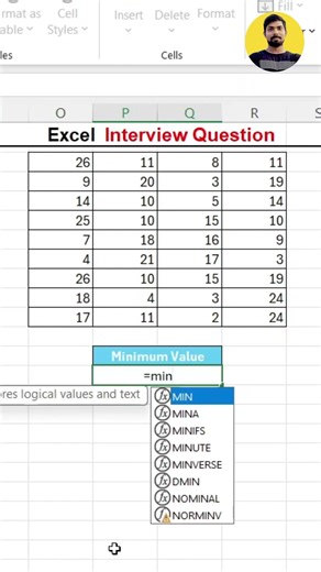 MIN Formula In Excel #excel #exceltips #exceltutorial #msexcel #microsoftexcel