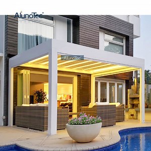 [Hot Item] Garden Aluminum Sun Shade Pergola Motorized Control Swimming Pool Cover Gazebo