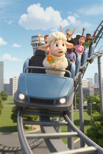 Scared Sheep on a Roller Coaster! Funny Cute Animation😱