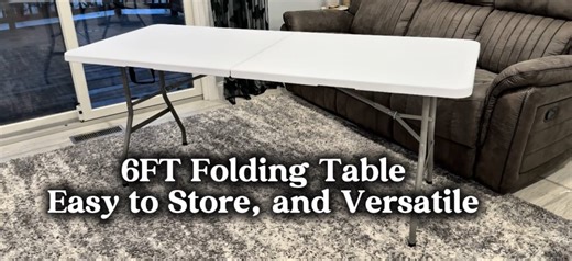 Watch Reliable 6FT Folding Table for Indoor and Outdoor Gatherings on Amazon Live