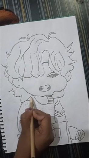BTS V Cartoon Drawing Short 🎨 | Kim Taehyung Fan Art 💜 #####