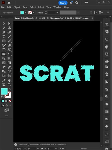Adobe Illustrator 2026 - Tips for using the Wrinkle Tool to create scratch effects #ducthangds #illustration #illustratortips #illustrator