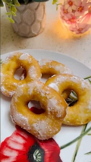 Easy,Soft & Pillowy Powdered Sugar Donuts 🍩 #recipe #donuts
