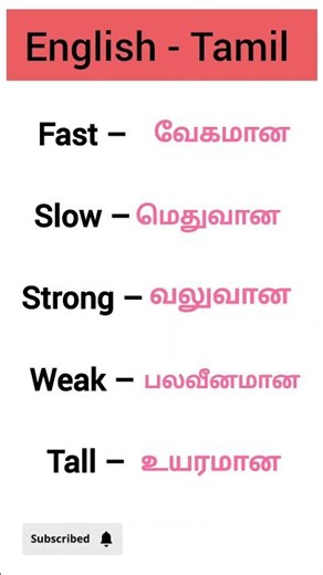இவ்ளோ சிம்பிள் Words தெரிஞ்சா English Easy! | Fast – Slow – Strong – Weak – Tall
