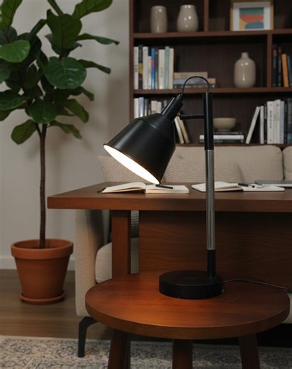 Modern Black Metal Desk Lamp | Adjustable Bedside Reading Light Study Lamp - Etsy