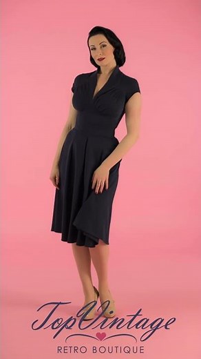 TopVintage - 50s Odette Navy swing dress