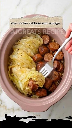 Slow cooker cabbage and sausage