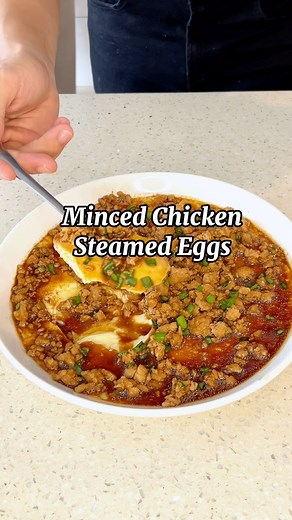 228K views · 3.4K reactions | Minced Chicken Steamed Egg Ingredients: Minced chicken Egg 3 Water 1: 1.5 Salt Sugar 1 tsp Soy sauce 3-4 tablespoons Oyster sauce 1 tsp Spring onion Minced garlic #steamedegg #simplerecipe #easyrecipe #egg #cookingvideo #recipevideo #foodasmr #foodie #asmr #chinesefood | teefoodd | Facebook