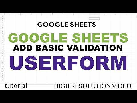 Google Sheets Userform - Add Basic Form Validation