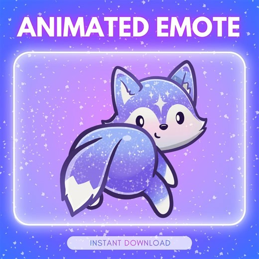 ANIMATED Emote Twitch & Discord - Cute Purple Cosmic Twerking Fox <3 - Etsy