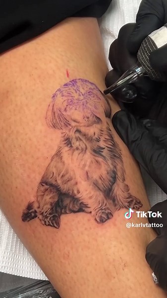 Meet Katie: Realistic Shih Tzu Dog Tattoo