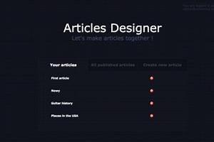 Interactive articles designer