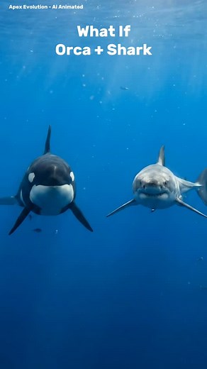 Apex Evolution on Instagram: "Orca × Shark Hybrid Evolution | Ultimate Ocean Apex What if evolution created the ultimate ocean predator? This video explores a speculative evolution concept where the intelligence, coordination, and dominance of an orca combine with the bite force, speed, and hunting instincts of a great white shark to form a completely new apex species. This orca × shark hybrid is not a real animal. It is a realistic visualization of how evolution might shape a future ocean domin