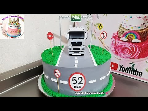 Pastel de trailer, torta de camión, cómo hacer un pastel de trailer en chantilly ,