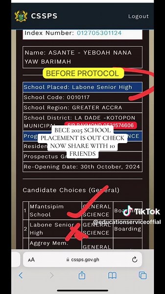 BECE 2025 School Placement Results Now Available