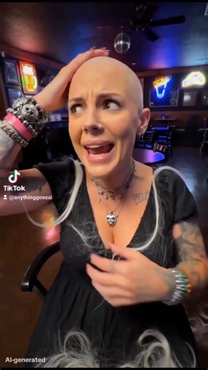 surprise Prank Headshave of a platinum blonde woman model by a Punk woman Mohawk #ai #headshave