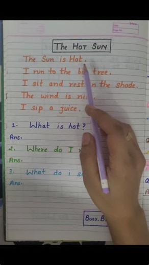 busy bee learners | ☀️ The Hot Sun ☀️ A tiny reading, big learning! 🌳 Simple sentences, happy minds, and sunny vibes. Learning becomes fun when words tell a... | Instagram