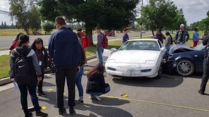 Campus Police teamed up with some area high schools to create a crash crime scene for their Forensic Science Clubs. Students took photos, measured evidence and scribbled numerous notes. Officer Keith Rieg was kind enough to talk about the event. It's always great when we get to collaborate with local schools! | Merced College