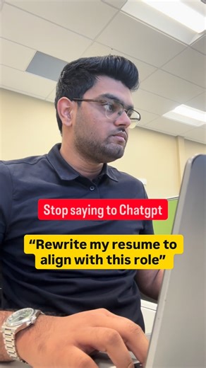 Mahad Khan on Instagram: "Using prompts like “Match my resume to this job description” sounds lazy, generic, and often spits out bland, keyword-stuffed resumes that scream “AI-generated” to recruiters. Here’s how to level up your game with exact, high-impact prompts that deliver personalized, ATS-friendly resumes. 1. Skills gap analysis Analyze this job description [attache or paste it] and my current resume [upload your resume here]. Identify the top 5 key skills and responsibilities from the J