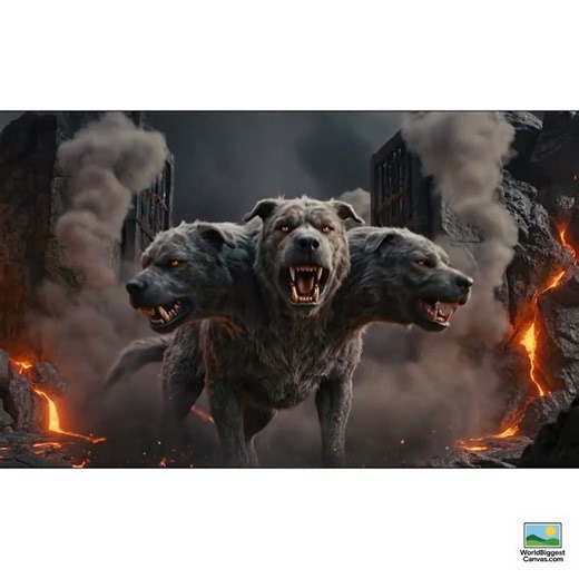 Unleash the Beast: Cerberus Underworld Canvas