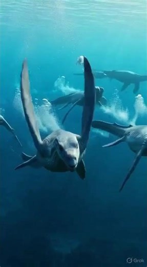 "Herd of 14 Meter Long-Necked Giants Elasmosaurus Kingdom Cretaceous Ocean "#dinosaur #jurassicworld