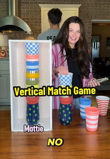 Who’s the luckiest in this vertical match game?? #familyfun #familygamenight #gameswithfriends #partygames #matchgame