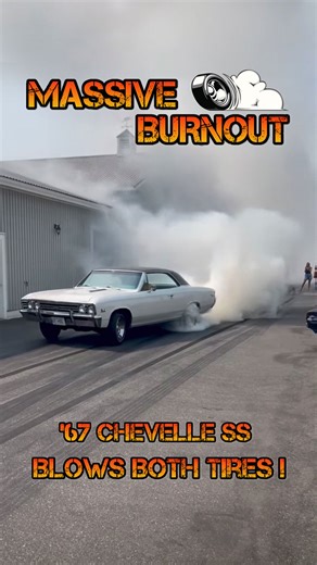 1967 Chevy Chevelle SS Does Massive Burnout! Blew Both Tires. #chevelle #Chevrolet #musclecars #burnout Randy was in the right place at the right time! Cred - @Randybcs 🔥 | Classics Daily
