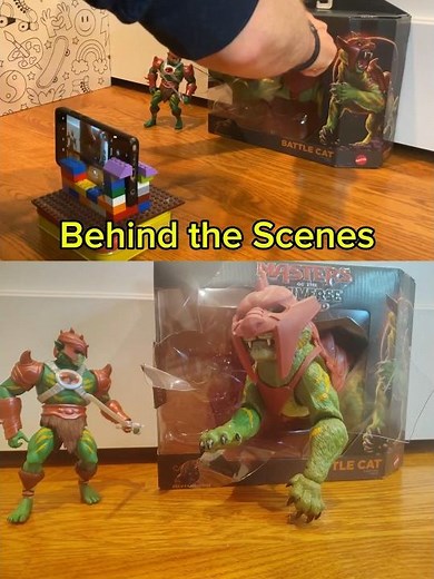Behind the Scenes Battle Cat Unleashed MOTU He-Man Stop Motion Unboxing