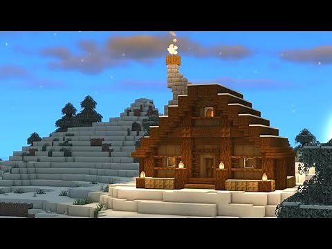 Minecraft | How to Build a Snowy Log Cabin