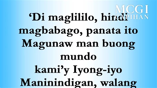 Sumayaw, Gumalaw, Humiyaw, Sumigaw | MCGI Song | Lyrics prompter #MCGI #MCGISong | MCGI Capihan