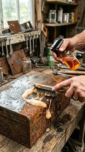 Rusty Toolbox Transformation – Brush, Cloth & Glass Bottle Cleaning Magic!