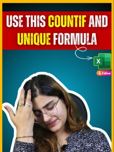 COUNTIF UNIQUE in Excel 🔥 Find Unique Values & Count Instantly! . . . . . #learnontiktok #ExcelForEveryone #educationalcontent #excelforbeginners #learnexcel #excelshortcuts #excelreels #OfficeTips #ProductivityHacks #ViralExcel #excelentiktok #exceltrick #edutok #excelpro #excelvali #excelsheet #excelnepal #tableinexcel #Tableinexcel #table