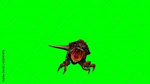Alien Bug Creature dies - green screen