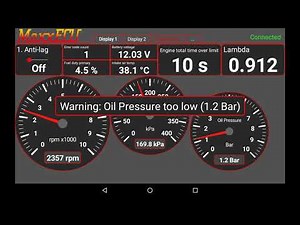 MaxxECU MDash on screen warning example