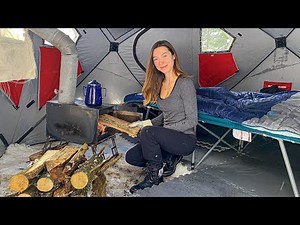 Winter Hot Tent Camping With My GF | Dutch Oven Beef Stew