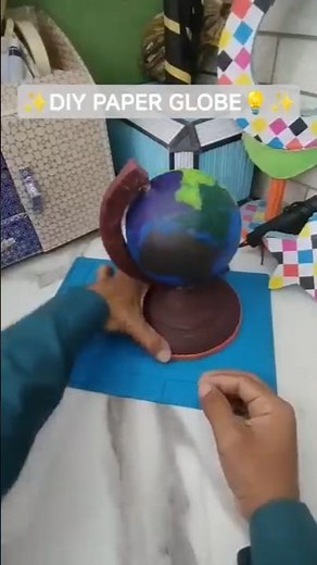 DIY Paper Globe 🌍 ✨ #shorts #youtubeshorts #diy #craft #viral #papercraft #art