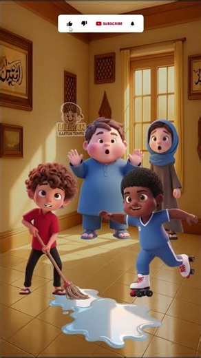 Kan sudah di bilang lantainya licin, jatuh kan #shorts #kartun #lucu #komedi #animasi