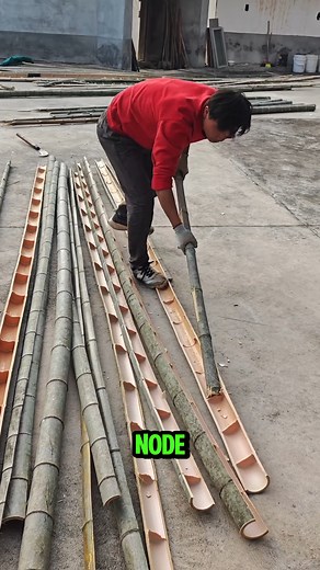 Chisel and remove bamboo knots inside bamboo tubes | Elmwood Studio Tv