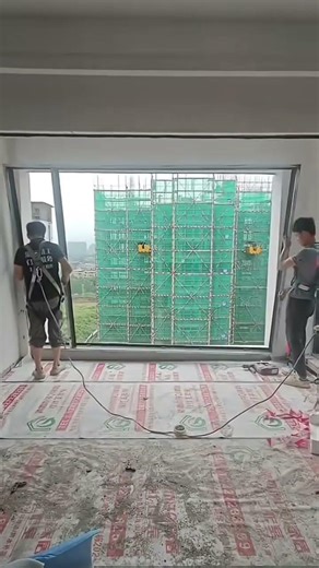 Installation of window frames in multi storey building walls #shorts